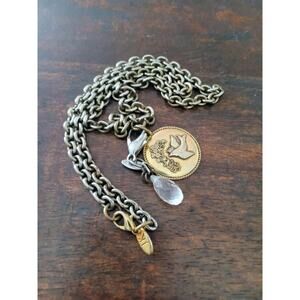 Jewel Kade Gold Sparrow Coin Pendant Necklace with Charm Vintage